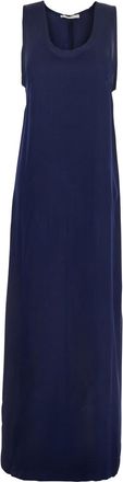 Jucca Blue Long Dress With U-neck And Back Closure In Viscose Blend Woman