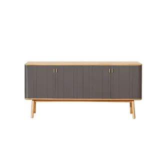Robin des Bois Aparador de roble con 4 puertas gris anthracite