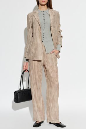 Emporio Armani Pleated Blazer, Womens, Beige