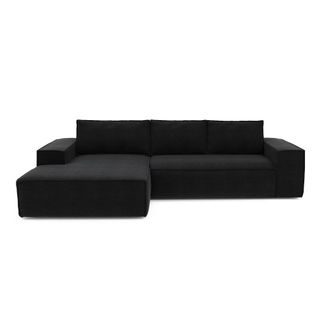 Sia Home Sof&aacute; cama &aacute;ngulo izquierdo 5 plazas terciopelo antracita oscuro