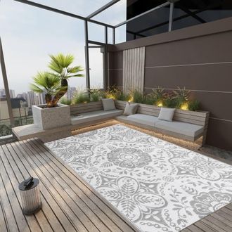 vidaXL Alfombra De Exterior Arakil Gris Claro 140x200 Cm Pp Vidaxl