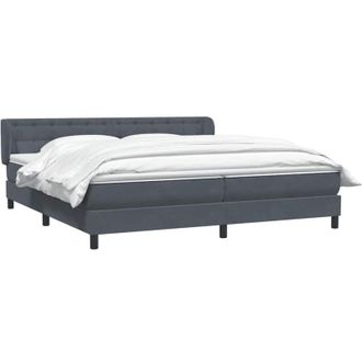 vidaXL Cama Box Spring Con Colchones Terciopelo Gris Oscuro 180x220 Cm Vidaxl