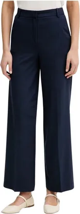 Benetton Broek met wijde pijpen en hoge taille - Dames - Broeken - Blauw - Maat: XL