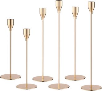 OEM Candelabro - Metal - 24 Cm 28 Cm 33 Cm - Base 8 Cm - Antideslizante - Para Cena Rom&aacute;ntica Boda Y Decoraci&oacute;n De Fiesta - 6 Unidades