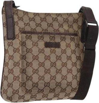Gucci Pre-owned Cross Body Bags, female, Beige, Size: ONE SIZE Pre-owned Canvas Cross Body Bag