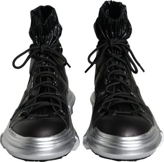 Dolce & Gabbana Black Nylon Galileo High Top Sneakers Mens Shoes