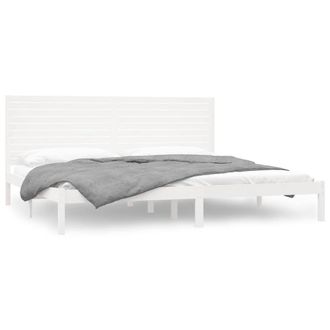 Berkfield Home Bed Frame White Solid Wood 180x200 cm Super King Size
