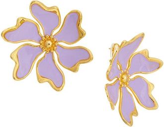 Oscar De La Renta Large Cherry Blossoms Earrings