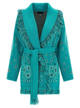 Alanui Light Blue Bandana cardigan