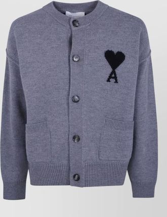 Ami wool crewneck cardigan