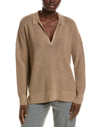 Eileen Fisher Classic Henley Wool Sweater