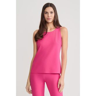 Ming Wang Stretch Deco Crepe Scoop Neck Tank in Carmine Rose at Nordstrom, Size X-Large P