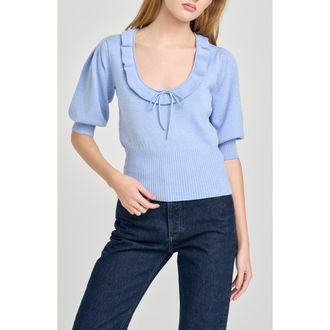Wayf Paulina Puff Sleeve Sweater in Cornflower at Nordstrom, Size X-Large