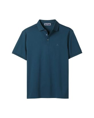 CHARLES TYRWHITT Pique Cotton Polo - Teal Size Medium by Charles Tyrwhitt