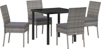 vidaXL Garden Dining Set 5 pcs Grey Poly rattan Vidaxl