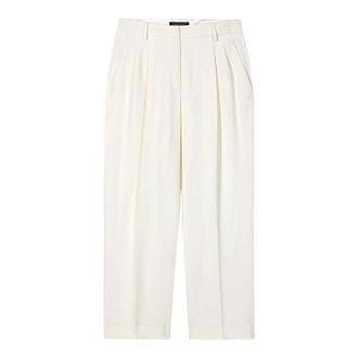 Luisa Cerano Geplooide Cropped Broek - Dames - Vrijetijds broeken - Wit - XL - Broeken