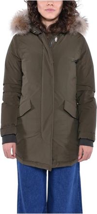 Woolrich Arctische wasbeer parka met Urban Touch - Dames - Winterjassen - Groen - S - Leer - Jassen