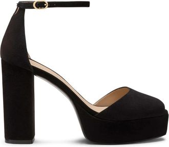 Stuart Weitzman Sabrina Ankle-Strap Platform - Dames - Sandalen met hakken - Zwart - 40 EU - Leer - Schoenen