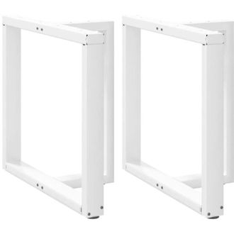 vidaXL Patas Para Mesa De Comedor En Forma De T (2 Unidades), Color Blanco, 70 X 35 X (72-73) Cm, Acero Vidaxl