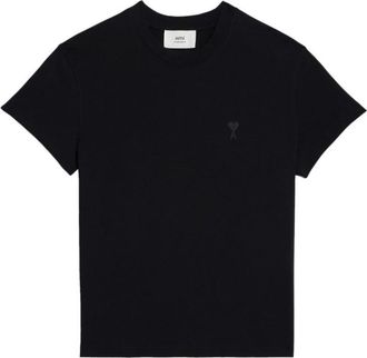 Ami Korte mouwen ronde hals T-shirt - unisex - T-shirts - Zwart - M - Katoen - Tops