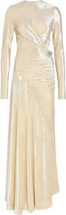 Paco Rabanne Embellished Velour Gown - Beige - 34 (UK6 / XS)
