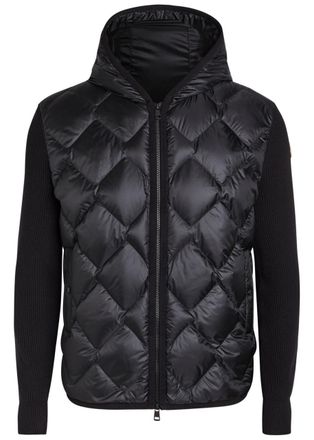 Moncler Close-knit and Nylon Jacket - Black - XL