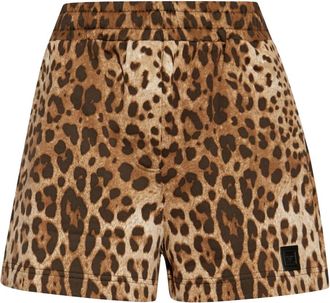Dolce & Gabbana Shorts con parche de logo - Shorts - Mujer - Marr&oacute;n - M