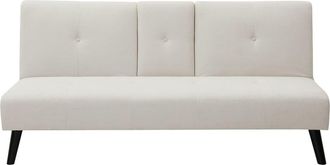 VENTE-UNIQUE.COM Sof&aacute; cama poli&eacute;ster 3 plazas beige 182x91cm