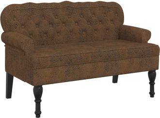 vidaXL Vidaxl - Banco Con Respaldo Ante Sint&eacute;tico Marr&oacute;n 119,5x64,5x75 Cm