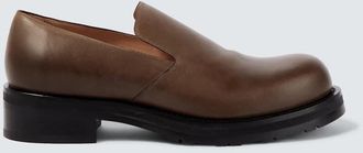 The Row Leather slip-on shoes