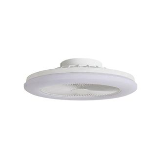 Lindby Ventilador de techo con l&aacute;mpara de pl&aacute;stico blanco