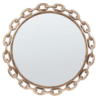 Beliani Espejo De Pared Dorado 46 Cm Material Sint&eacute;tico Forma De Cadena Moderno Yebra