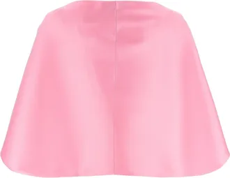 Alberta Ferretti Cropped Silk-Blend Cape - Pink