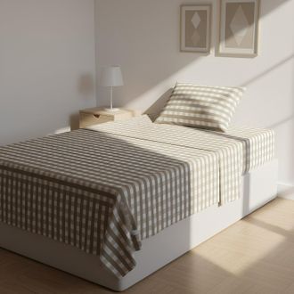 KASANOVA Completo letto 1 piazza e mezza quadri beige