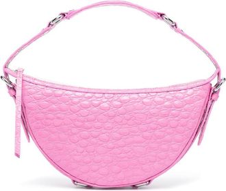 by FAR Womens Gib Embossed Crocodile-Effect Shoulder Bag