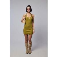 Jean Paul Gaultier Cotton Ribbed Short Dress With gaultier Patch And Overall Buckles