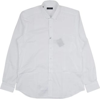 Fay Stretch Poplin Overhemd - Heren - Zakelijke Overhemden - Wit - 3XL - Katoen - Overhemden