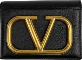 Valentino Garavani Black Leather Wallet (Bi-Fold) (Pre-Owned)