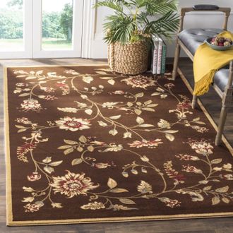 Safavieh Lyndhurst Machine Made Area rug, Brown / Multi Traditional Style Easy Care