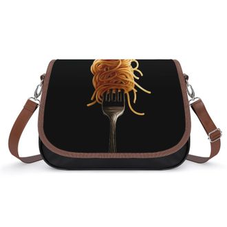 Generic Pasta Spaghetti Tomatoes Noodles Italian Food Womens Crossbody Bag Fashion Shoulder Handbags Message Tote Bag with Adjustable Strap