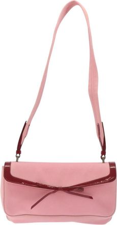 Prada Pink Canvas Shoulder Bag (Pre-Owned)