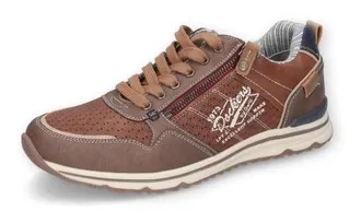 Dockers by Gerli Sneaker DOCKERS BY GERLI, Herren, Gr. 42, braun, Lederimitat, Textil, Schuhe Sneaker, Freizeitschuh, Halbschuh, Schn&uuml;rschuh mit Zierreissverschluss