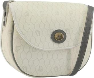 Dior Pre-owned Vintage Canvas Shoulder Bag - Dames - Vintage Schoudertas - Wit - ONE Size - Leer - Vintage