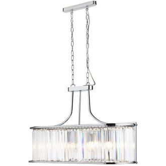 Searchlight Victoria - Lampada a sospensione a 5 barre cromate, con vetro, attacco E27 - Searchlight