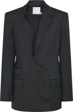 CHRISTOPHER ESBER Blazer Torrent gessato asimmetrico - Nero