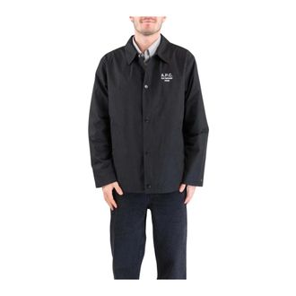 A.P.C. A.p.c., Jassen, Heren, Zwart, L, Polyester, Giubbino modello camicia