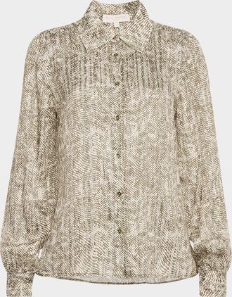 Ramy Brook Pauline Button-Front Silk Blouse