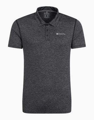 Mountain Warehouse Mens Mountain Warehouse Mens Agra Stripe Polo Shirt - Black - Size: 46