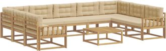 vidaXL Conjunto De Sof&aacute;s De Exterior 10 Uds. Y Beige Vidaxl