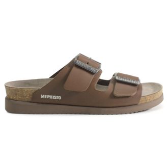 Mephisto Mephisto Hester Leather Nubuck Womens Hook and Loop Sandals - Dark Brown - Size:UK 6.5